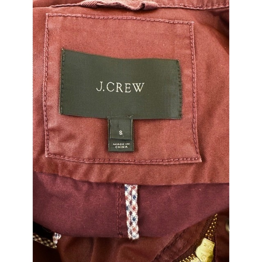 J.Crew The Downtown Field Jacket Burgundy Maroon Cotton Utility Coat 19034 S - Picture 7 of 9